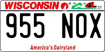 WI license plate 955NOX
