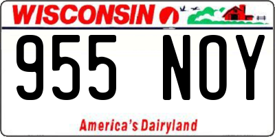 WI license plate 955NOY