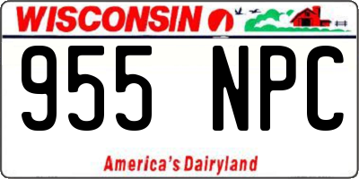 WI license plate 955NPC
