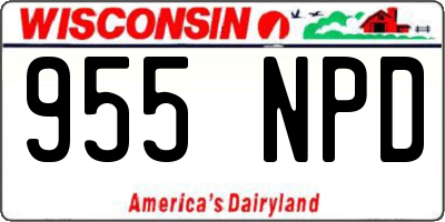 WI license plate 955NPD