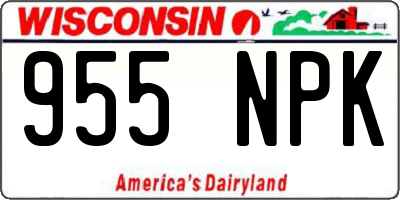 WI license plate 955NPK