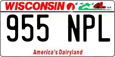 WI license plate 955NPL