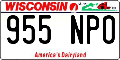 WI license plate 955NPO