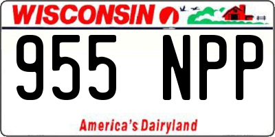 WI license plate 955NPP