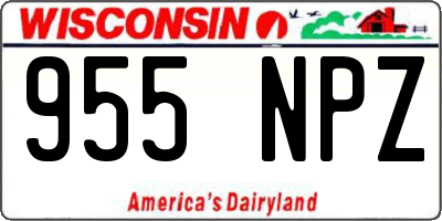 WI license plate 955NPZ