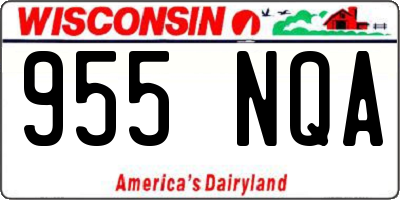 WI license plate 955NQA