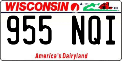 WI license plate 955NQI