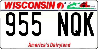 WI license plate 955NQK