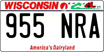 WI license plate 955NRA