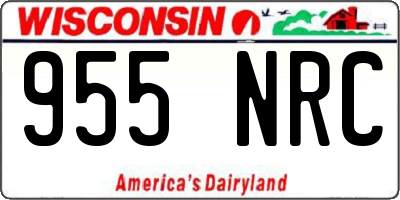 WI license plate 955NRC