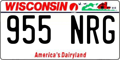 WI license plate 955NRG