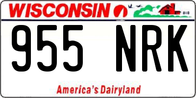 WI license plate 955NRK