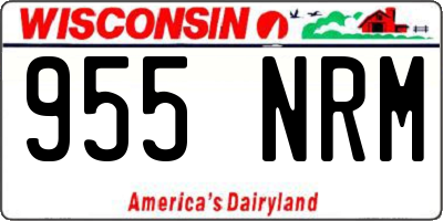 WI license plate 955NRM