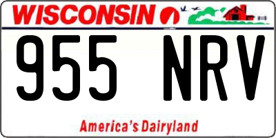 WI license plate 955NRV