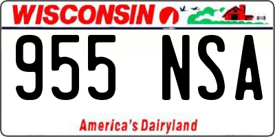 WI license plate 955NSA