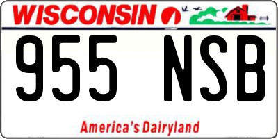 WI license plate 955NSB