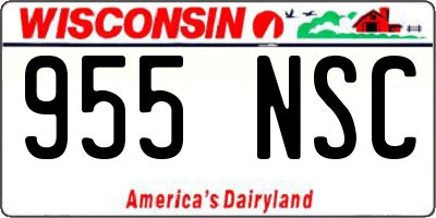 WI license plate 955NSC