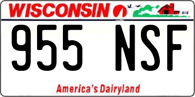 WI license plate 955NSF
