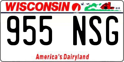 WI license plate 955NSG