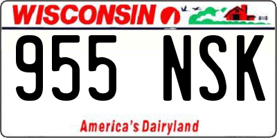 WI license plate 955NSK