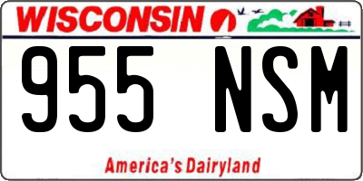 WI license plate 955NSM