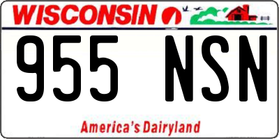 WI license plate 955NSN