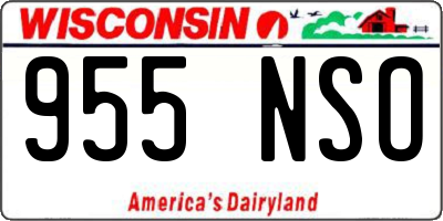WI license plate 955NSO