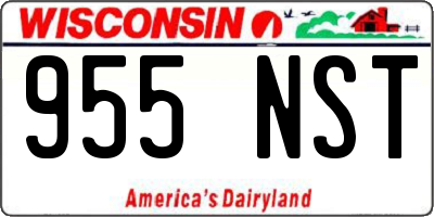 WI license plate 955NST