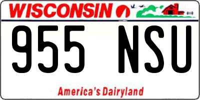 WI license plate 955NSU