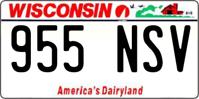 WI license plate 955NSV