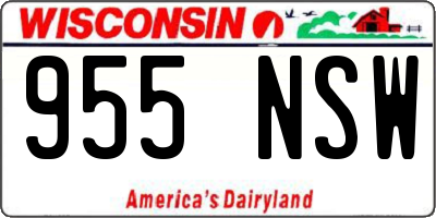 WI license plate 955NSW