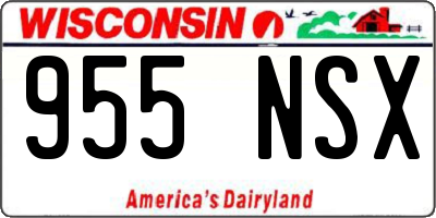 WI license plate 955NSX