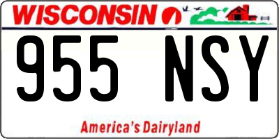 WI license plate 955NSY