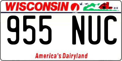 WI license plate 955NUC