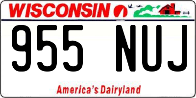 WI license plate 955NUJ