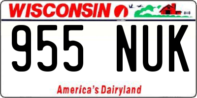 WI license plate 955NUK