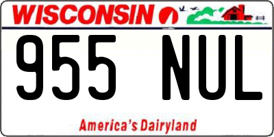 WI license plate 955NUL