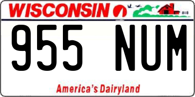 WI license plate 955NUM