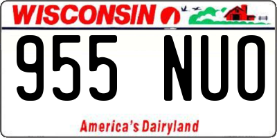 WI license plate 955NUO
