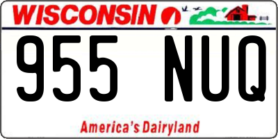 WI license plate 955NUQ