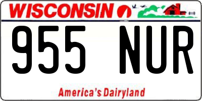 WI license plate 955NUR