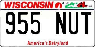 WI license plate 955NUT