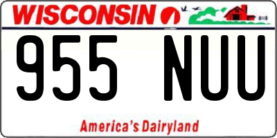WI license plate 955NUU