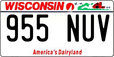 WI license plate 955NUV