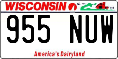 WI license plate 955NUW