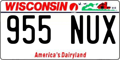 WI license plate 955NUX