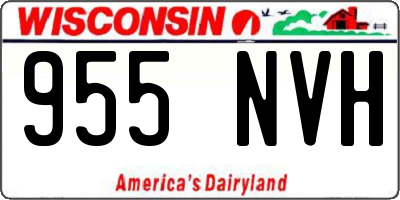 WI license plate 955NVH