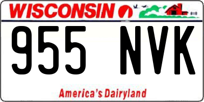 WI license plate 955NVK