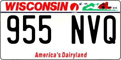 WI license plate 955NVQ