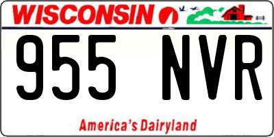 WI license plate 955NVR